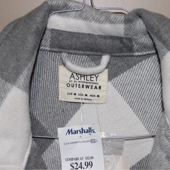 Ashley By 26 International Gray and White Checkered Vest - Picture 2 of 5